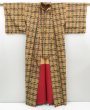 Photo8: 4509T01z900 Vintage Japanese Kimono Silk TSUMUGI  Yellow ochre (8)