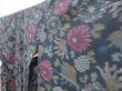 Photo2: 4509T02z790 Vintage Japanese Kimono Silk TSUMUGI Flowers Dark gray (2)