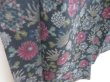 Photo3: 4509T02z790 Vintage Japanese Kimono Silk TSUMUGI Flowers Dark gray (3)