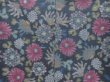 Photo5: 4509T02z790 Vintage Japanese Kimono Silk TSUMUGI Flowers Dark gray (5)