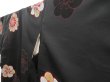 Photo2: 4509T07z910 Vintage Japanese Kimono Silk TSUMUGI Chrysanthemum Black (2)