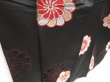 Photo3: 4509T07z910 Vintage Japanese Kimono Silk TSUMUGI Chrysanthemum Black (3)