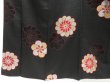 Photo4: 4509T07z910 Vintage Japanese Kimono Silk TSUMUGI Chrysanthemum Black (4)