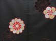 Photo5: 4509T07z910 Vintage Japanese Kimono Silk TSUMUGI Chrysanthemum Black (5)