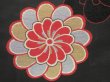 Photo6: 4509T07z910 Vintage Japanese Kimono Silk TSUMUGI Chrysanthemum Black (6)