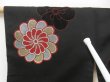 Photo7: 4509T07z910 Vintage Japanese Kimono Silk TSUMUGI Chrysanthemum Black (7)