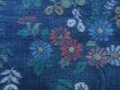 Photo6: 4509T08z820 Vintage Japanese Kimono Silk TSUMUGI Flowers Dark blue (6)