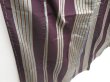 Photo3: 4509T10z680 Vintage Japanese Kimono Silk TSUMUGI Stripe Grape (3)