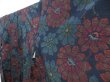 Photo2: 4509T11z790 Vintage Japanese Kimono Silk TSUMUGI Flower Dark navy (2)