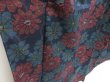 Photo3: 4509T11z790 Vintage Japanese Kimono Silk TSUMUGI Flower Dark navy (3)