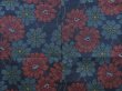 Photo5: 4509T11z790 Vintage Japanese Kimono Silk TSUMUGI Flower Dark navy (5)