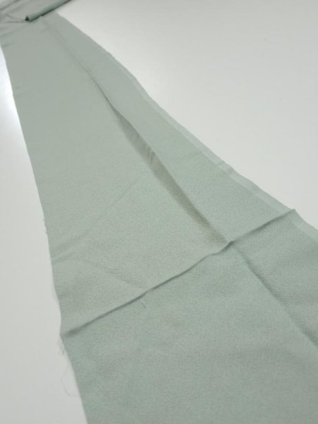 Photo1: 2M07z60  Japanese Kimono Silk  FABRIC Plain Opal Green 92.9x6.7 (1)