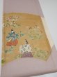 Photo2: 2M04z100  Japanese Kimono Silk  FABRIC Feudal lord Ash purple 68.5x14.4 (2)