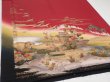 Photo4: 2N05z180  Japanese Kimono Silk  FABRIC Garden Dark red 64.6x30.5 (4)