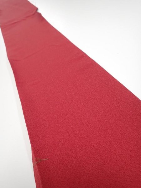 Photo1: 2N06z40  Japanese Kimono Silk  FABRIC Plain Dark red 54.3x7.3 (1)