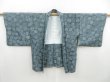 Photo5: 4510T02z420 Vintage Japanese Kimono Silk SHIBORI HAORI Leaf Dull cyan (5)