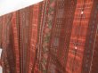 Photo2: 4510T07z810  Japanese Kimono Silk TSUMUGI Flower Brown (2)