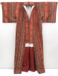 Photo8: 4510T07z810  Japanese Kimono Silk TSUMUGI Flower Brown (8)