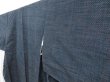 Photo2: 4510T10z1010 Vintage Japanese Kimono Silk TSUMUGI  Navy-Gray (2)