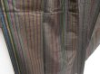 Photo3: 4510T11z880  Japanese Kimono Silk TSUMUGI Stripe Brown-Gray (3)