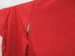 Photo2: 4510T12z820  Japanese Kimono Silk TSUMUGI Plain Tomato red (2)