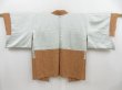 Photo4: 4511T01z550 Vintage Japanese Kimono Silk SHIBORI HAORI  Light brown (4)