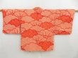 Photo1: 4511T02z490 Vintage Japanese Kimono Silk SHIBORI HAORI Cloud Orangered (1)