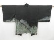 Photo1: 4511T04z570 Vintage Japanese Kimono Silk HAORI Trees Black (1)