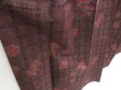 Photo3: 4511T08z720 Vintage Japanese Kimono Silk TSUMUGI Flower Purple-Brown (3)