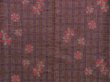 Photo5: 4511T08z720 Vintage Japanese Kimono Silk TSUMUGI Flower Purple-Brown (5)