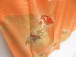 Photo3: 4511T09z940  Japanese Kimono Silk TSUKESAGE Jigami Dark orange (3)