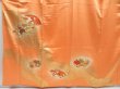 Photo5: 4511T09z940  Japanese Kimono Silk TSUKESAGE Jigami Dark orange (5)