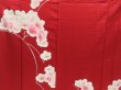 Photo8: 4511T11z950  Japanese Kimono Silk TSUKESAGE Sakura Dark red (8)