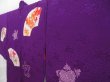 Photo4: 4512T01z430 Antique Japanese Kimono Silk HAORI Jigami Purple (4)