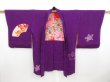 Photo5: 4512T01z430 Antique Japanese Kimono Silk HAORI Jigami Purple (5)