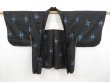 Photo5: 4512T03z400 Vintage Japanese Kimono Silk MEISEN HAORI Kasuri Black (5)