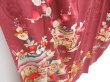 Photo3: 4512T04z680 Antique Japanese Kimono Silk TSUKESAGE House Red-Brown (3)