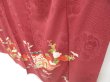 Photo4: 4512T04z680 Antique Japanese Kimono Silk TSUKESAGE House Red-Brown (4)