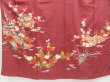 Photo5: 4512T04z680 Antique Japanese Kimono Silk TSUKESAGE House Red-Brown (5)