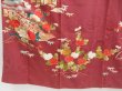 Photo6: 4512T04z680 Antique Japanese Kimono Silk TSUKESAGE House Red-Brown (6)