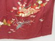 Photo7: 4512T04z680 Antique Japanese Kimono Silk TSUKESAGE House Red-Brown (7)