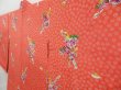 Photo4: 4512T07z500 Antique Japanese Kimono Silk NAGA-HAORI Flowers Dark salmon (4)