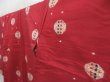 Photo2: 4512T08z710 Vintage Japanese Kimono Silk MEISEN KOMON Kasuri Dull red (2)