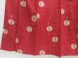 Photo4: 4512T08z710 Vintage Japanese Kimono Silk MEISEN KOMON Kasuri Dull red (4)