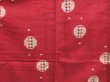 Photo5: 4512T08z710 Vintage Japanese Kimono Silk MEISEN KOMON Kasuri Dull red (5)