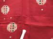 Photo7: 4512T08z710 Vintage Japanese Kimono Silk MEISEN KOMON Kasuri Dull red (7)