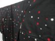 Photo2: 4512T09z650 Vintage Japanese Kimono Silk MEISEN KOMON Dot Black (2)