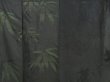 Photo8: 4512T11z820 Vintage Japanese Kimono Silk TSUKESAGE Bamboo grass Black (8)