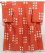 Photo1: 4512T12z690 Vintage Japanese Kimono Silk MEISEN KOMON  Dark salmon (1)