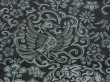 Photo6: 4512T13z730 Vintage Japanese Kimono Silk OMESHI Phoenix Black (6)